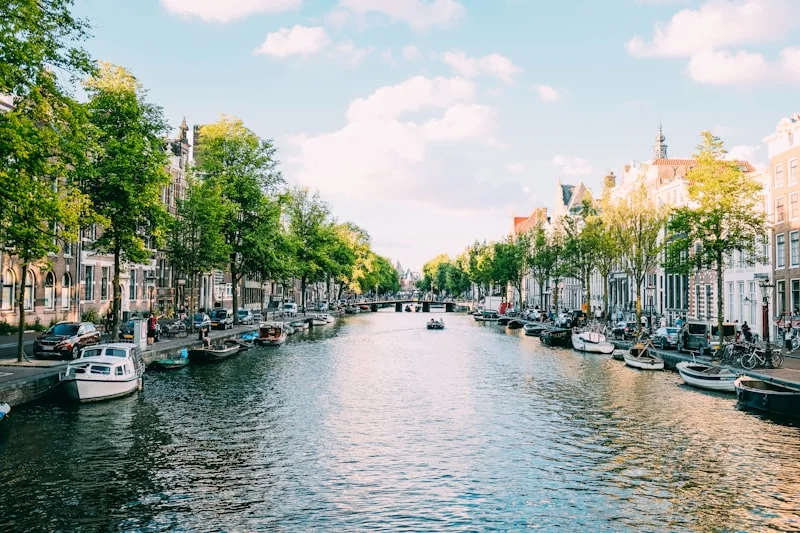 Vista panorámica de Ámsterdam, Países Bajos